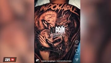 Mariano Díaz y su impresionante tatuaje ‘Sin dolor’