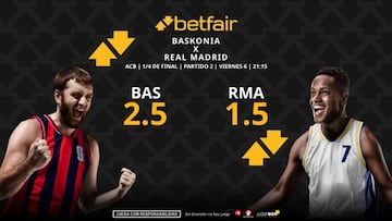 Baskonia vs. Real Madrid (partido 2): horario, dónde ver, pronósticos y cuadro