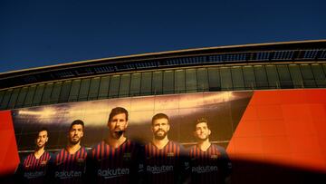 El Camp Nou. antes del partido de Champions del Barcelona ante el Inter de Milán.