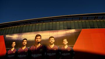 El Camp Nou. antes del partido de Champions del Barcelona ante el Inter de Mil&aacute;n.