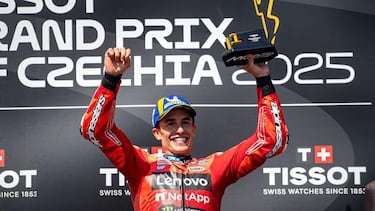 Marc Márquez, en el podio de República Checa.