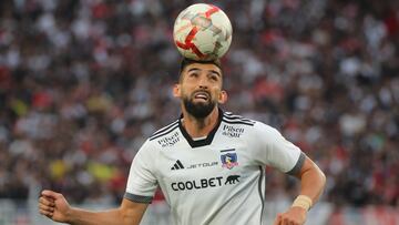 Futbol, Colo Colo vs Deportes Iquique.
Fecha 29, Campeonato Nacional 2024.
El jugador de Colo Colo Emiliano Amor es fotografiado durante el partido de primera division contra Deportes Iquique disputado en el estadio Monumental en Santiago, Chile.
03/11/2024
Jonnathan Oyarzun/Photosport
Football, Colo Colo vs Deportes Iquique.
29th turn, 2024 National Championship.
Colo Colo's player Emiliano Amor is pictured during the first division match against Deportes Iquique held at the Monumental stadium in Santiago, Chile.
03/11/2024
Jonnathan Oyarzun/Photosport