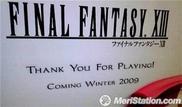 El lanzamiento de Final Fantasy XIII en Japón se confirma para este invierno