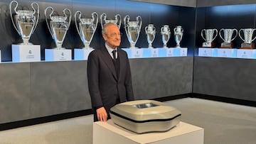Florentino Pérez, durante la presentación de 'Corazón Blanco'.
