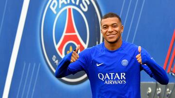 Kylian Mbappé during a Paris Saint-Germain training session.