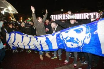 Concentración de los Riazor Blues antes del Depòrtivo-Málaga.