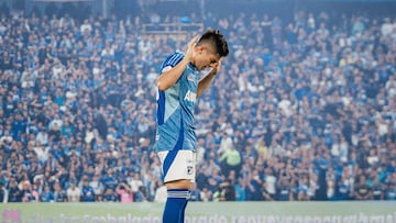 Daniel Ruíz en un partido con Millonarios por la Liga BetPlay 2025-I.