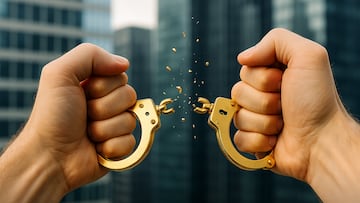 Golden corporate handcuffs - artist's impression