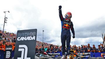 El piloto neerlandés de Red Bull, Max Verstappen,  ganador del GP de Canadá.