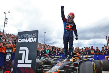 El piloto neerlandés de Red Bull, Max Verstappen,  ganador del GP de Canadá.