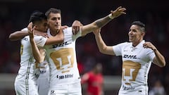   Juan Dinenno celebrates his gol 2-0 of Pumas during the game Toluca vs Pumas UNAM, corresponding to the Reclassification of the Torneo Apertura Grita Mexico A21 of the Liga BBVA MX, at Nemesio Diez, Stadium, on November 21, 2021.
 
 &lt;br&gt;&lt;br&gt;