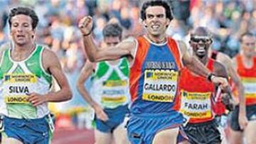 <b>TRIUNFO ESPAÑOL EN LONDRES. </b>Sergio Gallardo, venciendo en 1.500 al portugués Rui Silva.