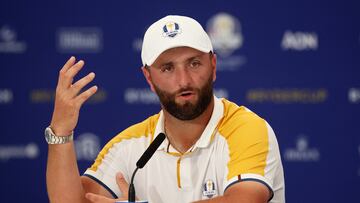 Golf - The 2023 Ryder Cup - Marco Simone Golf & Country Club, Rome, Italy - September 26, 2023 Team Europe's Jon Rahm during a press conference REUTERS/Phil Noble