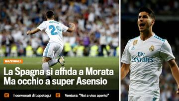 La Gazzetta dello Sport cree que el verdadero peligro de España ante Italia es Marco Asensio.