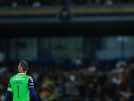 Keylor Navas of Pumas during the 12th round match between Pumas UNAM and America as part of the Liga BBVA MX Varonil, Torneo Clausura 2026 at Olimpico Universitario Stadium, on March 21, 2026 in Mexico City, Mexico.