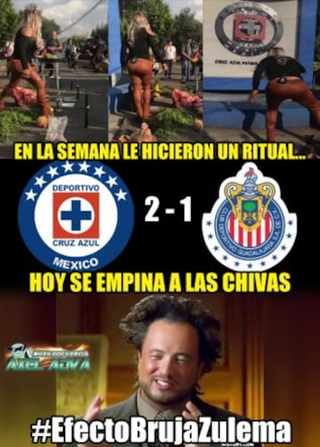 La bruja Zulema le hace el favor a Cruz Azul y los memes se burlan de Chivas