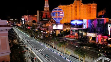 Lance Stroll, con el Aston Martin en el GP de Las Vegas de F1 2023.