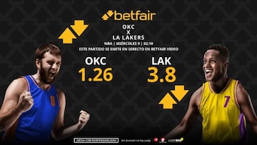 Oklahoma City Thunder vs. Los Angeles Lakers: horario, dónde ver, pronósticos, estadísticas y clasificación