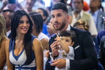 Acto de la renovación de Sergio Ramos en el Palco de Honor del Santiago Bernabéu.