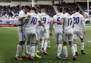 James Rodríguez marcó el tercer tanto en el triunfo del Real Madrid 1-4, ante el Eibar, por la fecha 26 de la Liga de España.