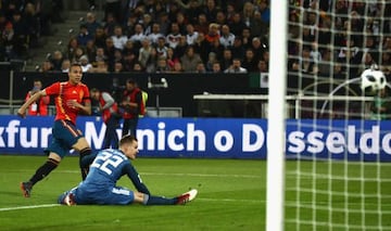 Rodrigo fires past Ter Stegen to put Spain ahead in Düsseldorf.