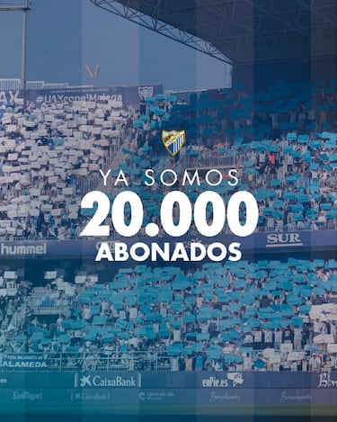El Málaga alcanza los 20.000 abonados... y subiendo