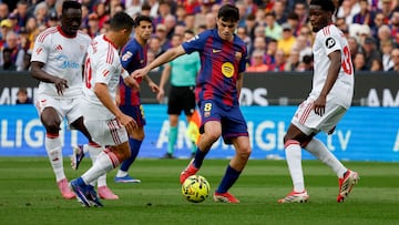 Un momento del Barcelona-Sevilla el pasado domingo.