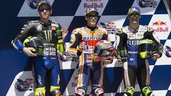 Rossi, M&aacute;rquez y Crutchlow.