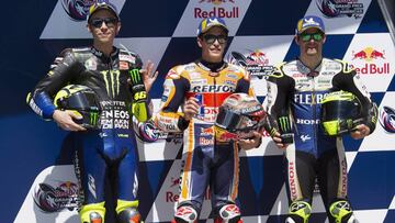 Rossi, Márquez y Crutchlow.