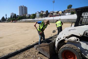 Así avanzan los trabajos en el Estadio O´Higgins.