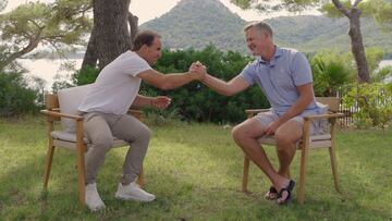 Jagoba Arrasate, entrenador del Mallorca, y Steve Kerr, accionista del Mallorca, entrenador de Golden State Warriors y seleccionador de Estados Unidos.