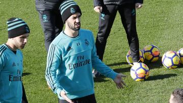 Isco, en el entrenamiento de este viernes.