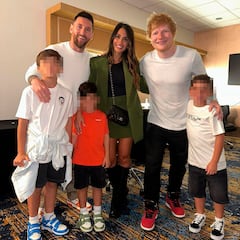 Messi shares sweet moment with family at Ed Sheeran concert