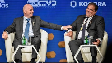 FIFA President Gianni Infantino (L) and Victor Montagliani. 