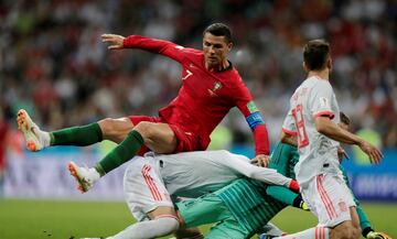 Cristiano Ronaldo, Gerard Piqué y David de Gea.