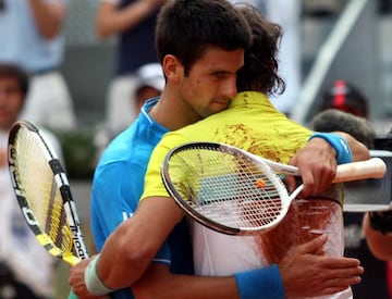 Nadal y Djokovic, en el torneo de Madrid en 2009.