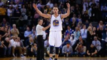 Stephen Curry, durante un partido en el ORACLE Arena.