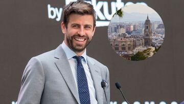 Imagen de Gerard Piqu&eacute; y la ciudad de M&aacute;laga.