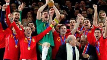 La Selección Española de Fútbol Campeona del Mundo en el pasado mundial celebrado en Sudáfrica.