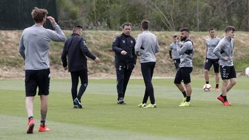 Sergio, durante un entrenamiento del Valladolid.