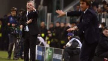 Ancelotti durante el encuentro de Turín.