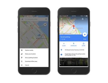 Interfaz de Google Maps y su función de parking