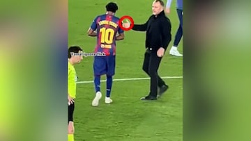 No lo captaron las cámaras: lo que pasó entre Lamine y Flick tras quedar eliminado de Copa