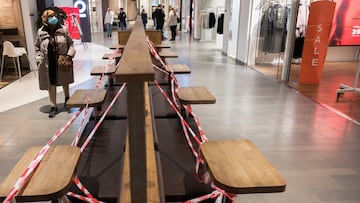 People walk at the Granbystaden shopping center, as the government announced new recommendations and restrictions to curb the spread of the coronavirus disease (COVID-19) pandemic, in Uppsala, Sweden, December 18, 2020. TT News Agency/Henrik Montgomery via REUTERS ATTENTION EDITORS - THIS IMAGE WAS PROVIDED BY A THIRD PARTY. SWEDEN OUT. NO COMMERCIAL OR EDITORIAL SALES IN SWEDEN.