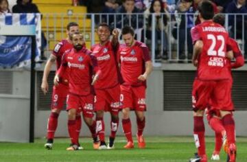 1-1. Álvaro Vázquez celebró el primer tanto del Getafe.