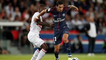 El jugador argentino del PSG, &Aacute;ngel Di Mar&iacute;a, durante un partido de la Ligue 1.