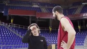 Pillan a Griezmann hablando de Setién con Mirotic: