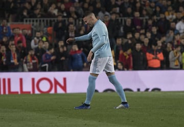 Iago Aspas se retiró lesionado.