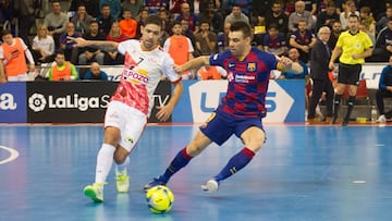 Partido entre Barça y ElPozo de la LNFS.