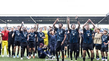 El Brujas celebra el pase a la final de la Youth League.